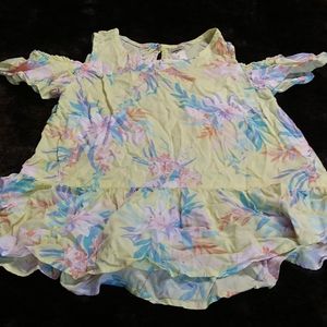 Girls cold shoulder floral top